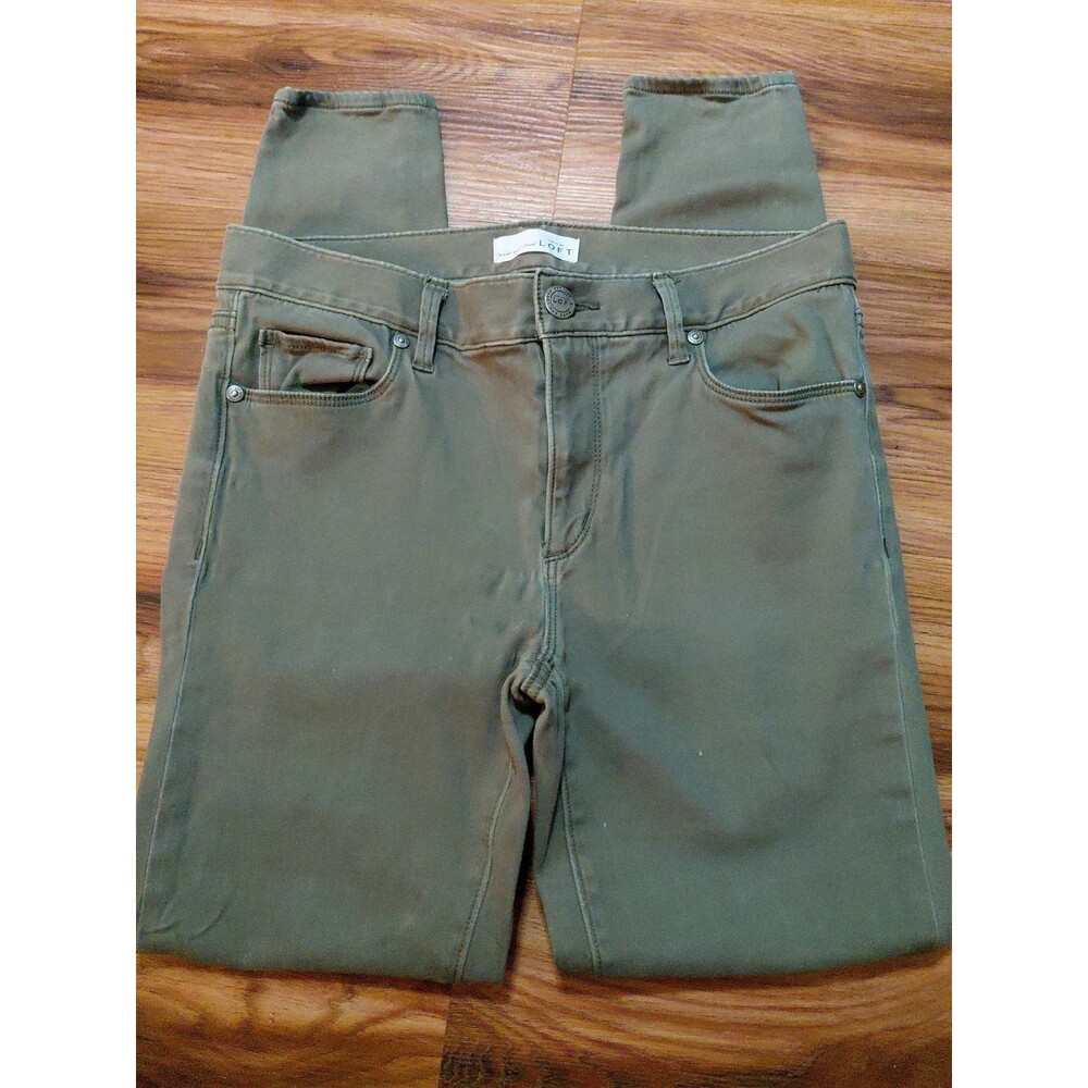 Ann Taylor LOFT Legging Womens Low Rise Stretch Green Jeans Size   6 /28